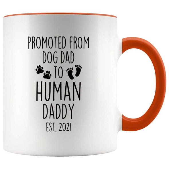 New Dad Gift Est 2022 Promoted From Dog Dad to Human Daddy Coffee Mug