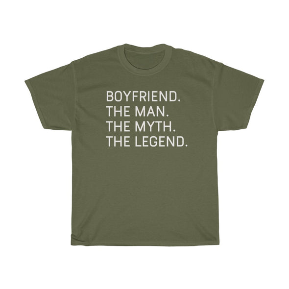 Best Boyfriend Gifts "Boyfriend The Man The Myth The Legend" T-Shirt Funny Gift Idea for Boyfriend Gift for Him Mens Tee