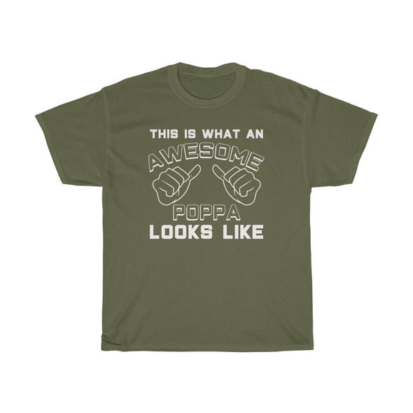 Best Poppa Gifts: "This Is What An Awesome Poppa Looks Like" Grandpa Father's Day Mens T-Shirt