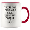 Aunt Birthday: Best Aunt Ever! Mug | Funny Personalized Aunt Gift Idea $19.99 | Red Drinkware