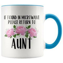 Load image into Gallery viewer, Aunt Gift Ideas for Birthday Christmas If Found In Microwave Please Return To Aunt Coffee Mug Tea Cup 11 ounce