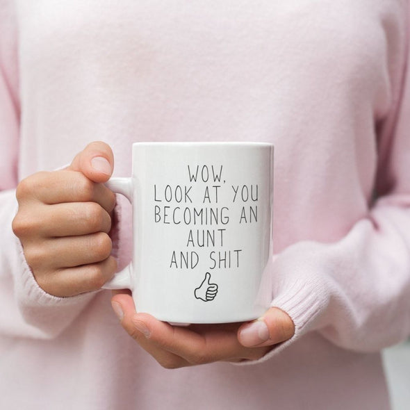 Funny New Aunt Gift Aunt To Be Aunt Pregnancy Announcement Coffee Mug $14.99 | Drinkware
