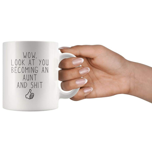 Funny New Aunt Gift, Aunt To Be, Aunt Pregnancy Announcement Coffee Mug - BackyardPeaks
