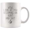 Funny New Aunt Gift, Aunt To Be, Aunt Pregnancy Announcement Coffee Mug - BackyardPeaks
