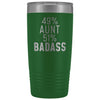 Best Aunt Gift: 49% Aunt 51% Badass Insulated Tumbler 20oz $29.99 | Green Tumblers