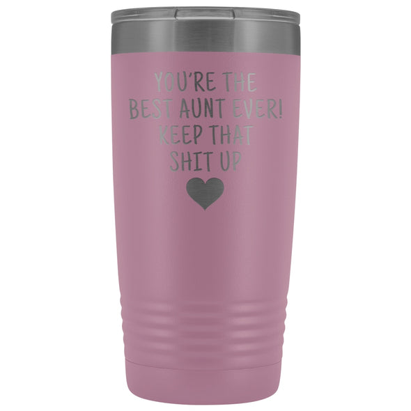 Best Aunt Gift: Travel Mug Best Aunt Ever! Vacuum Tumbler | Gift for Aunt $29.99 | Light Purple Tumblers