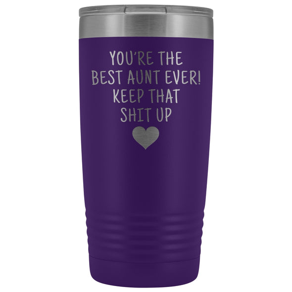 Best Aunt Gift: Travel Mug Best Aunt Ever! Vacuum Tumbler | Gift for Aunt $29.99 | Purple Tumblers