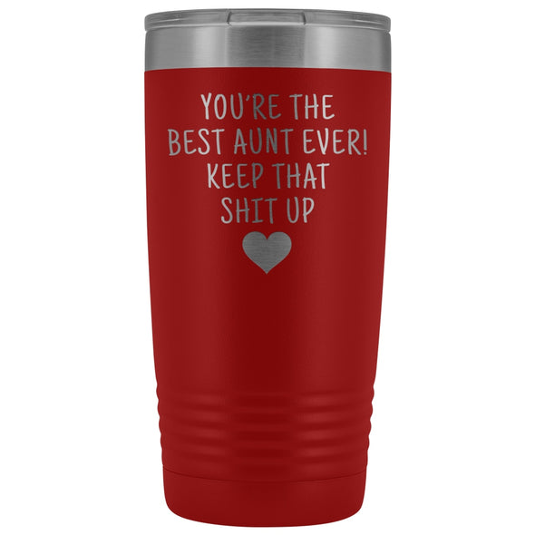 Best Aunt Gift: Travel Mug Best Aunt Ever! Vacuum Tumbler | Gift for Aunt $29.99 | Red Tumblers