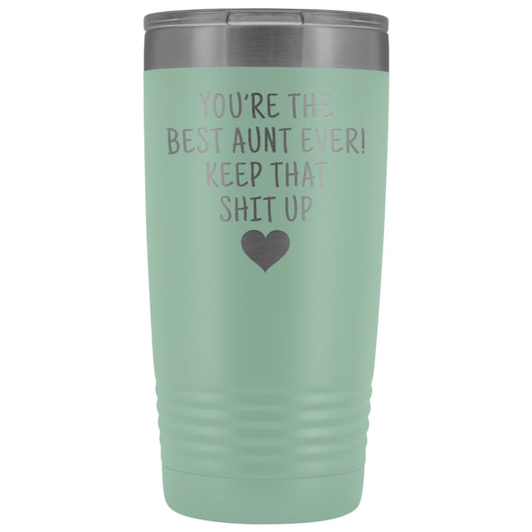 Best Aunt Gift: Travel Mug Best Aunt Ever! Vacuum Tumbler | Gift for Aunt $29.99 | Teal Tumblers