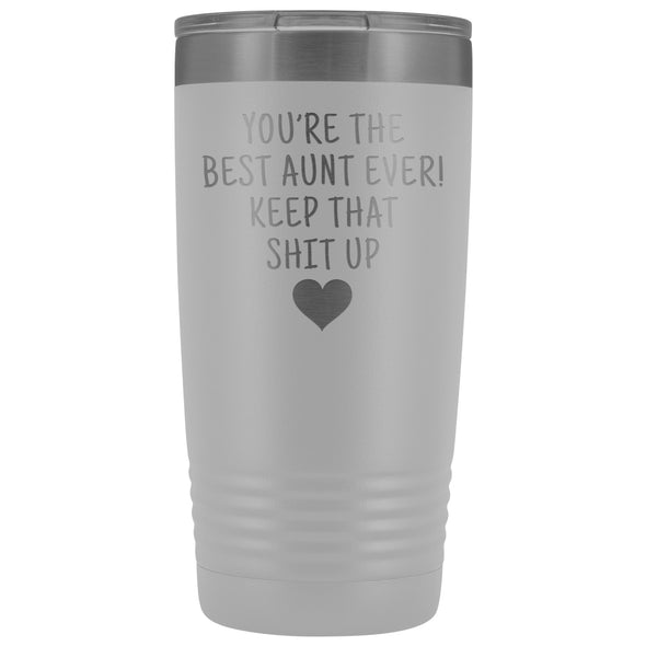 Best Aunt Gift: Travel Mug Best Aunt Ever! Vacuum Tumbler | Gift for Aunt $29.99 | White Tumblers