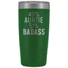 Best Auntie Gift: 49% Auntie 51% Badass Insulated Tumbler 20oz $29.99 | Green Tumblers