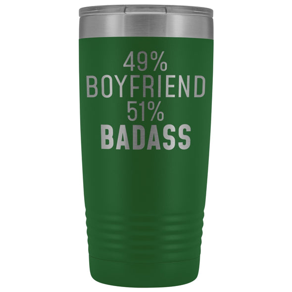 Best Boyfriend Gift: 49% Boyfriend 51% Badass Insulated Tumbler 20oz $29.99 | Green Tumblers