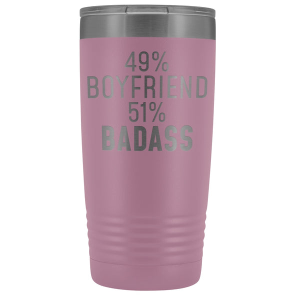 Best Boyfriend Gift: 49% Boyfriend 51% Badass Insulated Tumbler 20oz $29.99 | Light Purple Tumblers