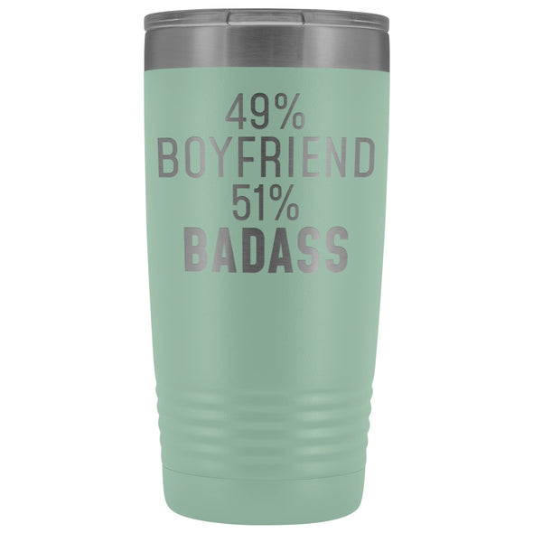 Best Boyfriend Gift: 49% Boyfriend 51% Badass Insulated Tumbler 20oz $29.99 | Teal Tumblers