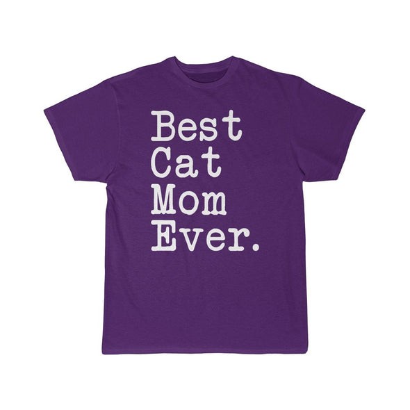 Best Cat Mom Ever T-Shirt Cat Gifts for Women Mothers Day Gift for Cat Mom Tee Birthday Gift Christmas Gift Unisex Shirt $19.99 | Purple / S