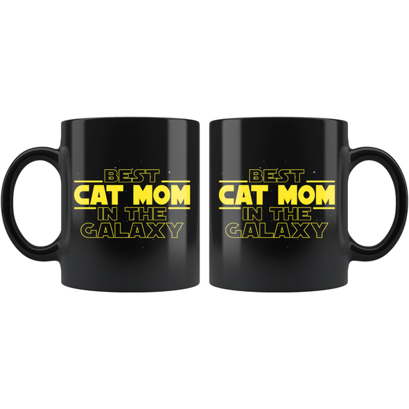 Best Cat Mom In The Galaxy Coffee Mug Black 11oz Gifts for Cat Mom $19.99 | Drinkware