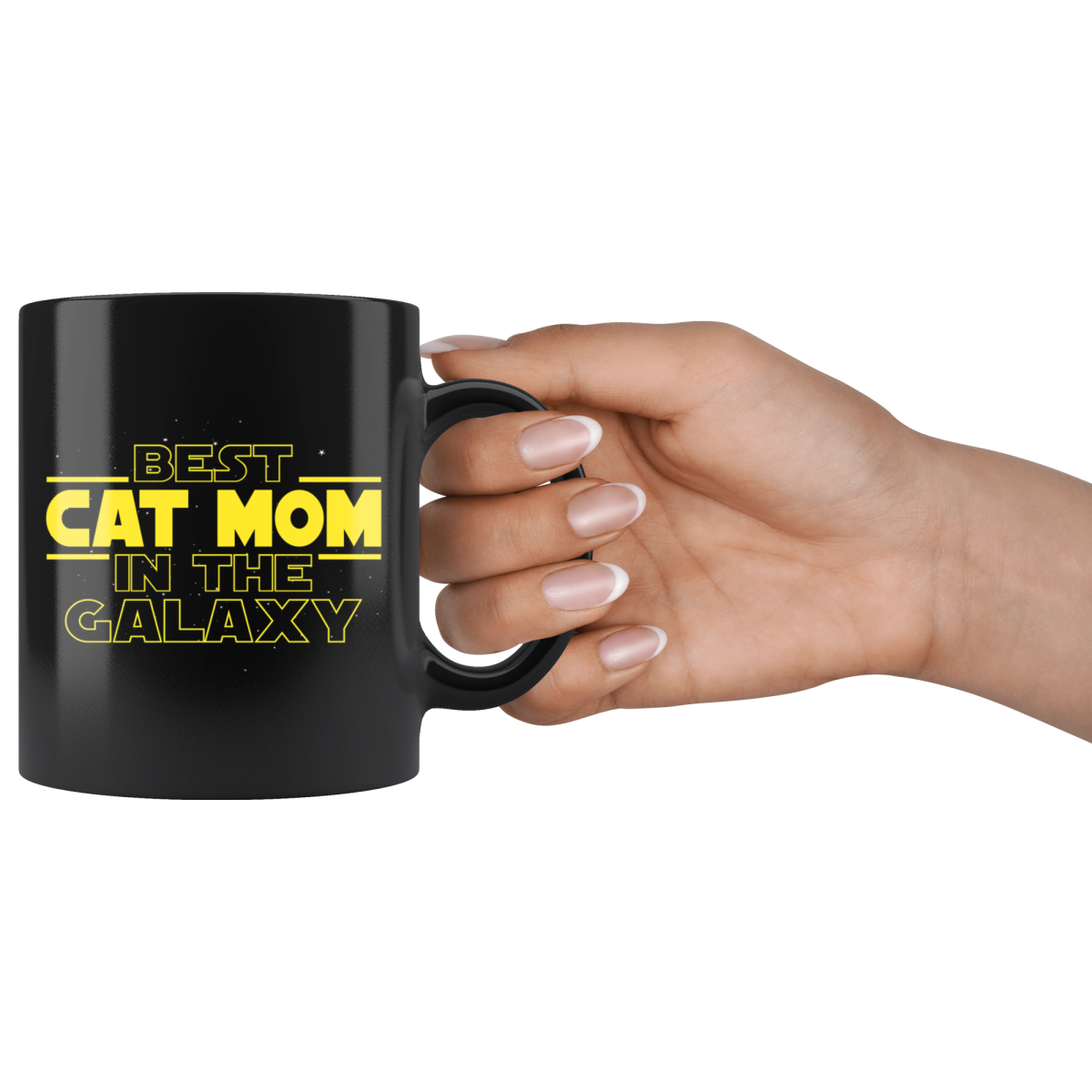 Best Cat Mom In The Galaxy Coffee Mug Black 11oz Gifts for Cat Mom $19.99 | Drinkware