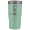 Best Dad Gift: 49% Dad 51% Badass Insulated Tumbler 20oz $29.99 | Teal Tumblers