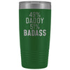 Best Daddy Gift: 49% Daddy 51% Badass Insulated Tumbler 20oz $29.99 | Green Tumblers