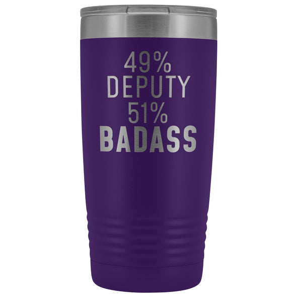 Best Deputy Sheriff Gift: 49% Deputy 51% Badass Insulated Tumbler 20oz $29.99 | Purple Tumblers