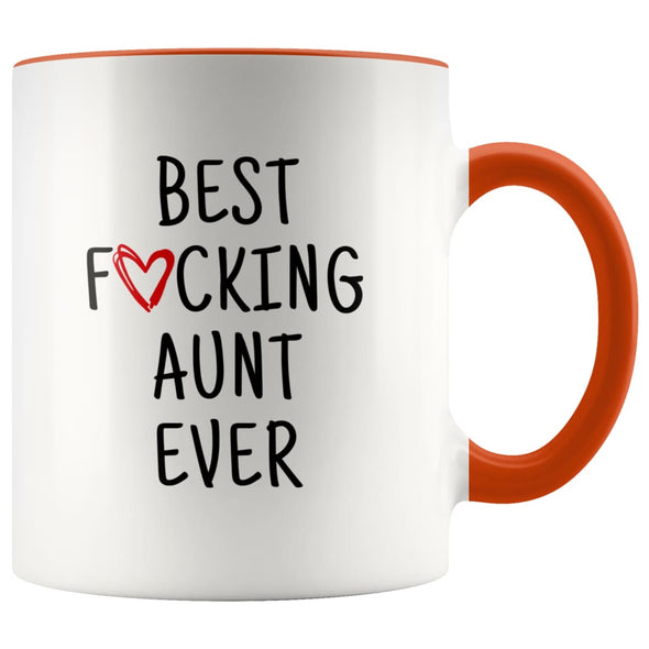 Best F cking Aunt Ever Mug | Aunt Mug | Gift for Aunt | Birthday | Christmas $14.99 | Orange Drinkware