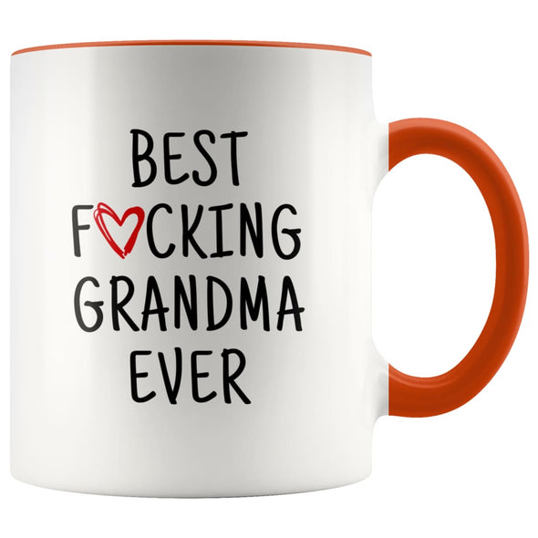 Best F cking Grandma Ever Heart Mug Grandma Gifts Mother’s Day Baby Shower Coffee Mug Tea Cup 11 ounce $14.99 | Orange Drinkware