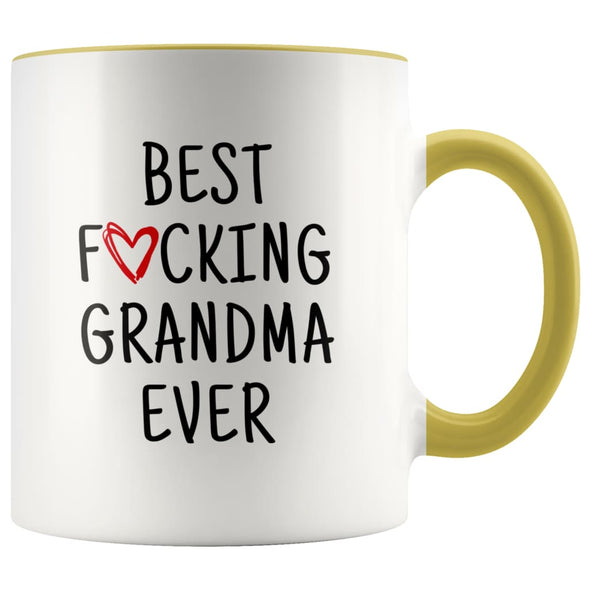 Best F cking Grandma Ever Heart Mug Grandma Gifts Mother’s Day Baby Shower Coffee Mug Tea Cup 11 ounce $14.99 | Yellow Drinkware