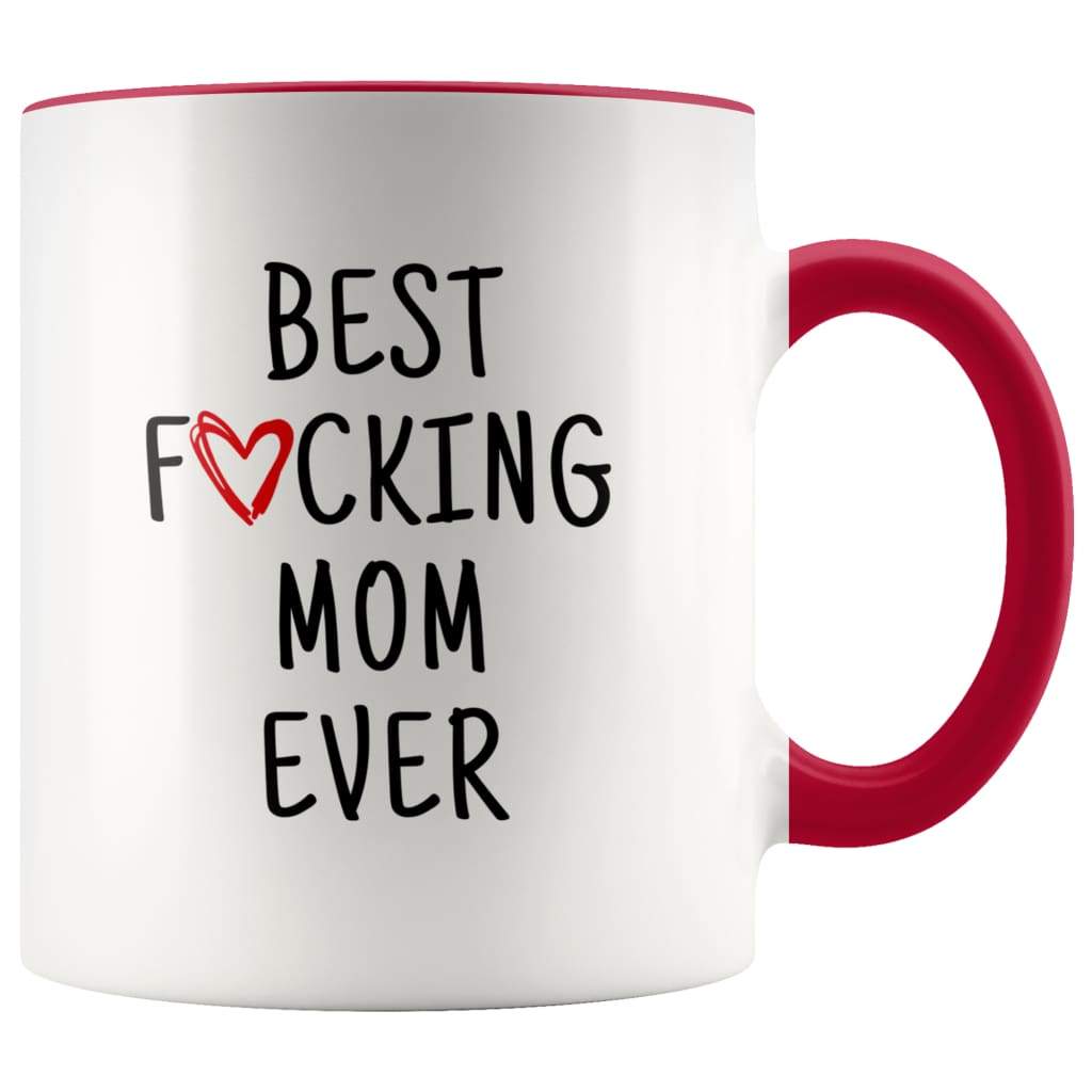 Best F cking Mom Ever Heart Mug Mom Gifts Mother’s Day Baby Shower Coffee Mug Tea Cup 11 ounce $14.99 | Red Drinkware