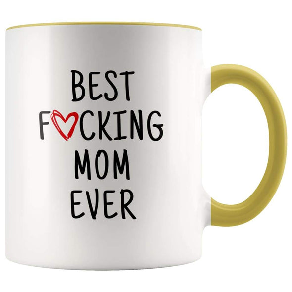 Best F cking Mom Ever Heart Mug Mom Gifts Mother’s Day Baby Shower Coffee Mug Tea Cup 11 ounce $14.99 | Yellow Drinkware