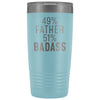 Best Father Gift: 49% Father 51% Badass Insulated Tumbler 20oz $29.99 | Light Blue Tumblers