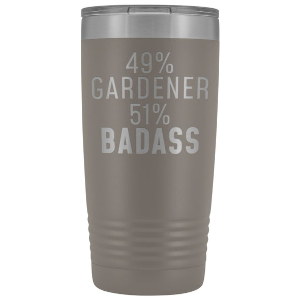 Best Gardening Gift: 49% Gardener 51% Badass Insulated Tumbler 20oz $29.99 | Pewter Tumblers