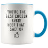 Best Gift for Cousin: Best Cousin Ever! Mug | Funny Cousin Gift Idea $19.99 | Blue Drinkware