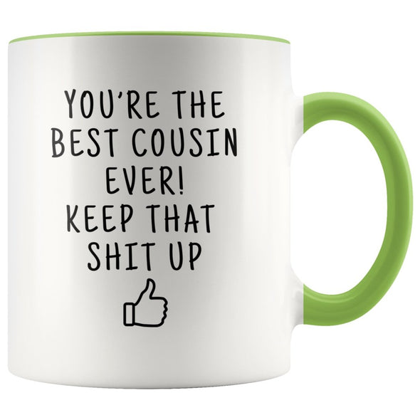 Best Gift for Cousin: Best Cousin Ever! Mug | Funny Cousin Gift Idea $19.99 | Green Drinkware