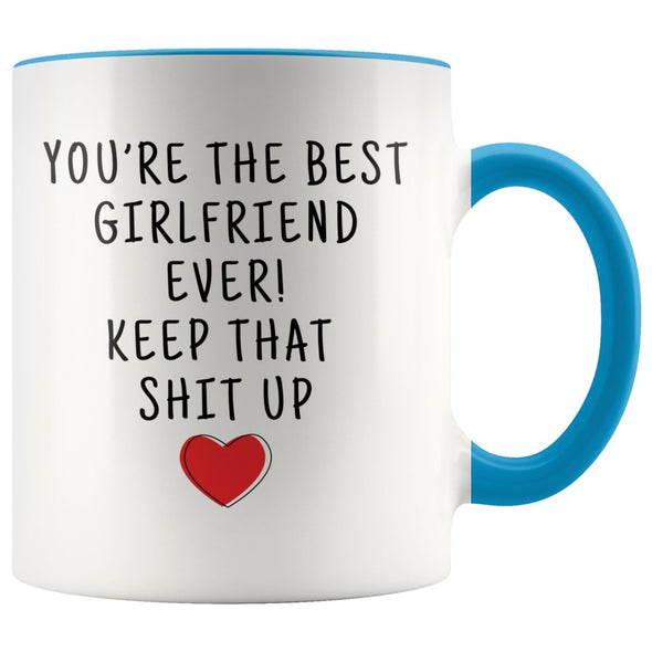 Best Gift for Girlfriend: Best Girlfriend Ever! Mug | Funny Girlfriend Gift Idea $19.99 | Blue Drinkware