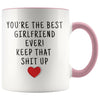 Best Gift for Girlfriend: Best Girlfriend Ever! Mug | Funny Girlfriend Gift Idea $19.99 | Pink Drinkware