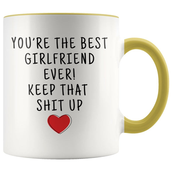 Best Gift for Girlfriend: Best Girlfriend Ever! Mug | Funny Girlfriend Gift Idea $19.99 | Yellow Drinkware
