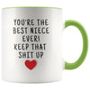 Best Gift for Niece: Best Niece Ever! Mug | Funny Niece Gift Idea $19.99 | Green Drinkware
