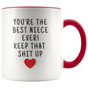 Best Gift for Niece: Best Niece Ever! Mug | Funny Niece Gift Idea $19.99 | Red Drinkware