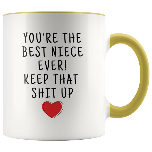 Best Gift for Niece: Best Niece Ever! Mug | Funny Niece Gift Idea $19.99 | Yellow Drinkware