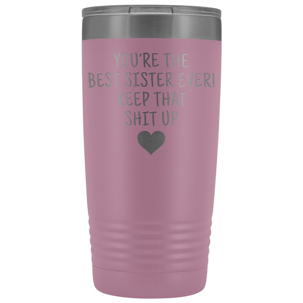 Best Gift for Sister: Travel Mug Best Sister Ever! Vacuum Tumbler | Sister Gift Idea $29.99 | Light Purple Tumblers