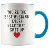 Best Gifts for Husband: Best Husband Ever! Mug | Funny Husband Gifts $19.99 | Blue Drinkware