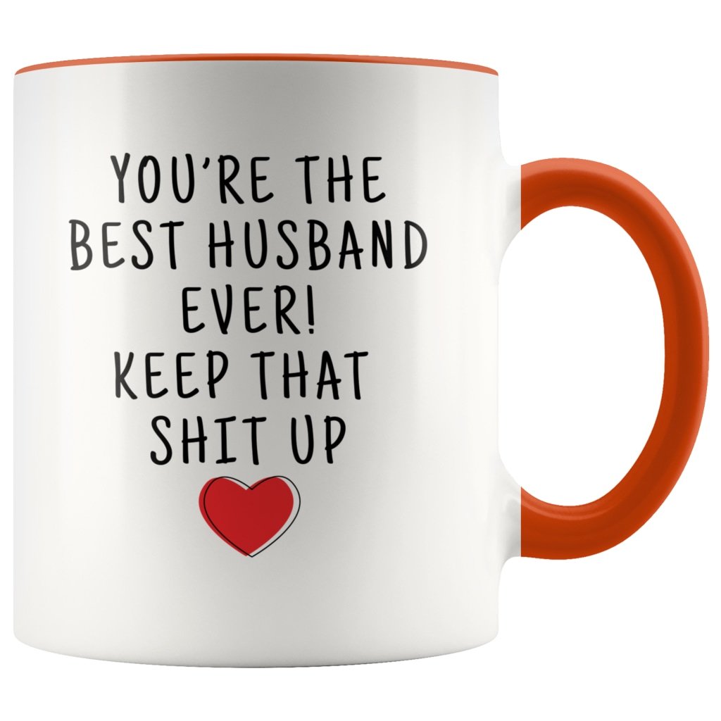 Best Gifts for Husband: Best Husband Ever! Mug | Funny Husband Gifts $19.99 | Orange Drinkware