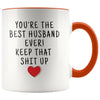 Best Gifts for Husband: Best Husband Ever! Mug | Funny Husband Gifts $19.99 | Orange Drinkware