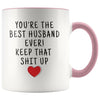 Best Gifts for Husband: Best Husband Ever! Mug | Funny Husband Gifts $19.99 | Pink Drinkware