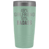 Best Girlfriend Gift: 49% Girlfriend 51% Badass Insulated Tumbler 20oz $29.99 | Teal Tumblers