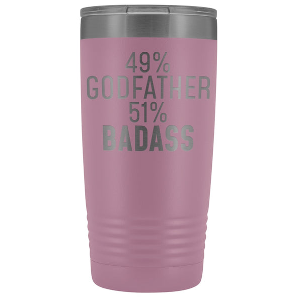 Best Godfather Gift: 49% Godfather 51% Badass Insulated Tumbler 20oz $29.99 | Light Purple Tumblers