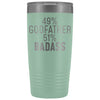 Best Godfather Gift: 49% Godfather 51% Badass Insulated Tumbler 20oz $29.99 | Teal Tumblers