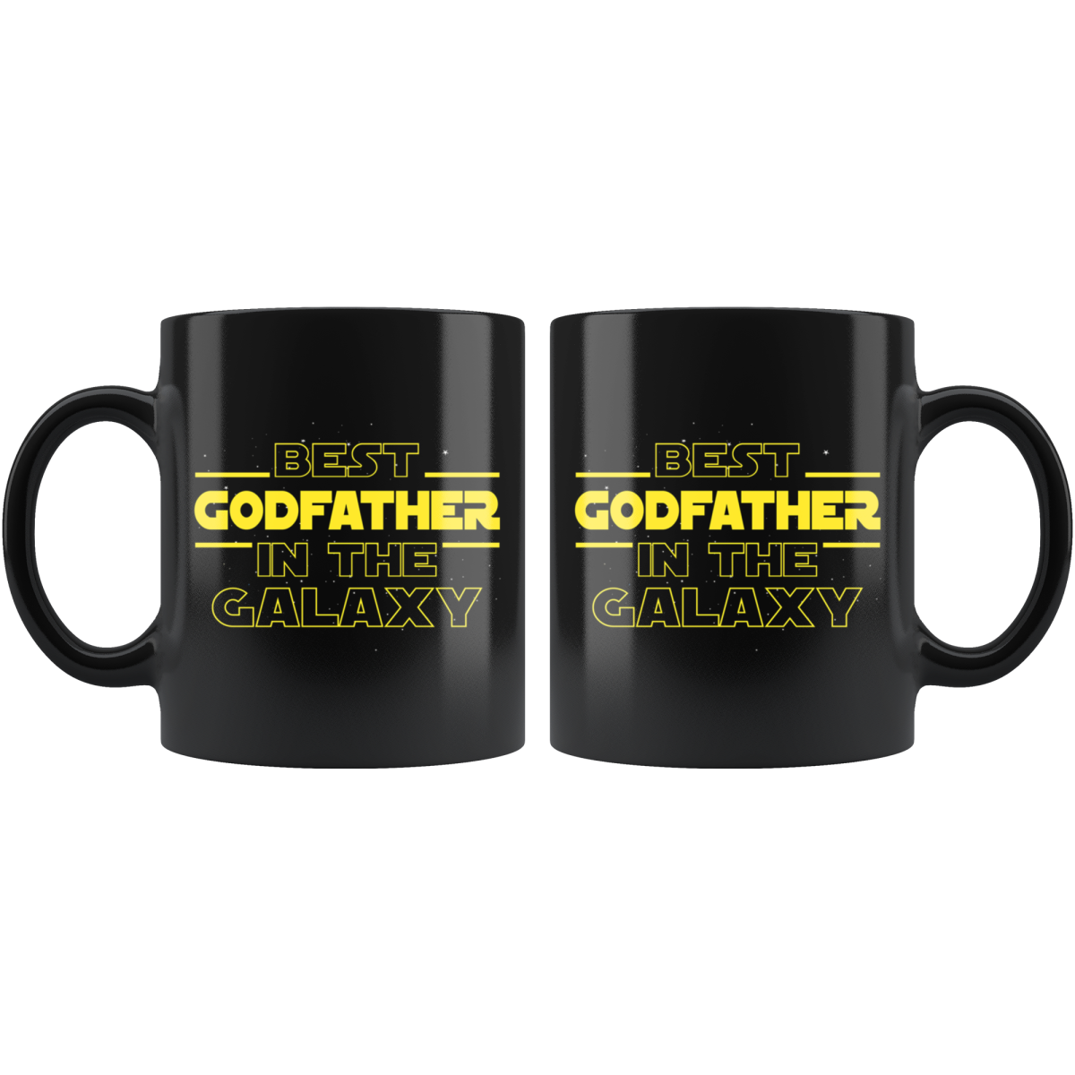 Best Godfather In The Galaxy Coffee Mug Black 11oz Gifts for Godfather $19.99 | Drinkware