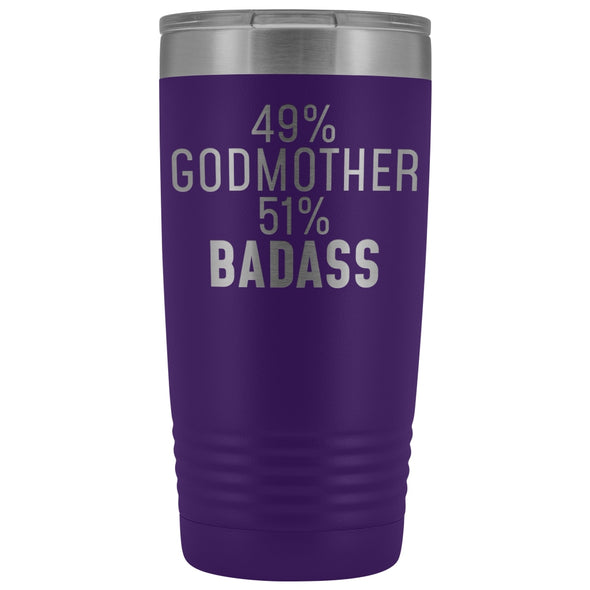 Best Godmother Gift: 49% Godmother 51% Badass Insulated Tumbler 20oz $29.99 | Purple Tumblers
