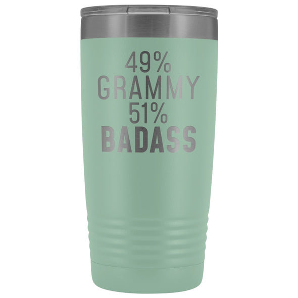 Best Grammy Gift: 49% Grammy 51% Badass Insulated Tumbler 20oz $29.99 | Teal Tumblers